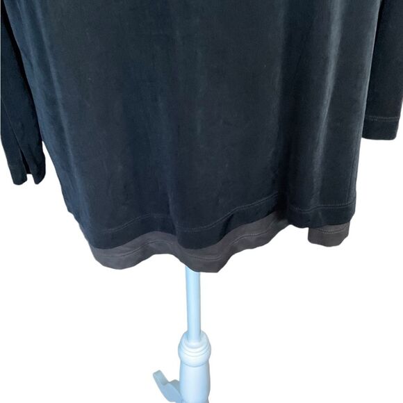 Chico’s Travelers Collection Long Sleeve Black Brown Layered Top Size 3= XL - Picture 8 of 15